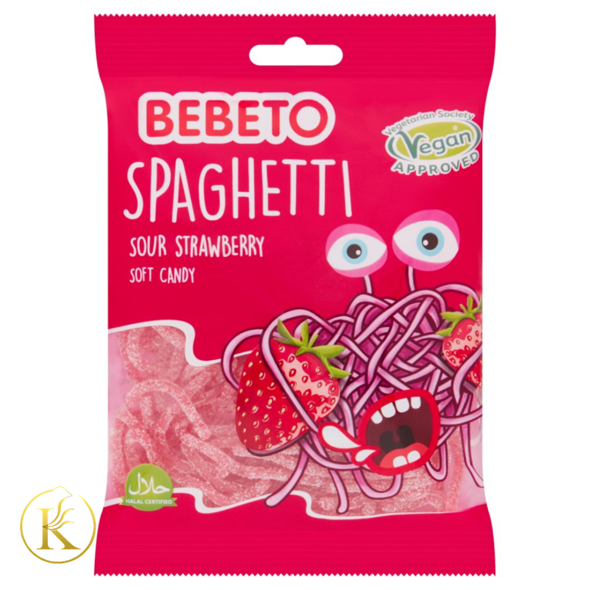 پاستیل ببتو اسپاگتی با طعم توت فرنگی 60 گرم bebeto