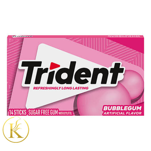 آدامس تریدنت بادکنکی بدون شکر trident ( بسته ی ۱۴ عددی)