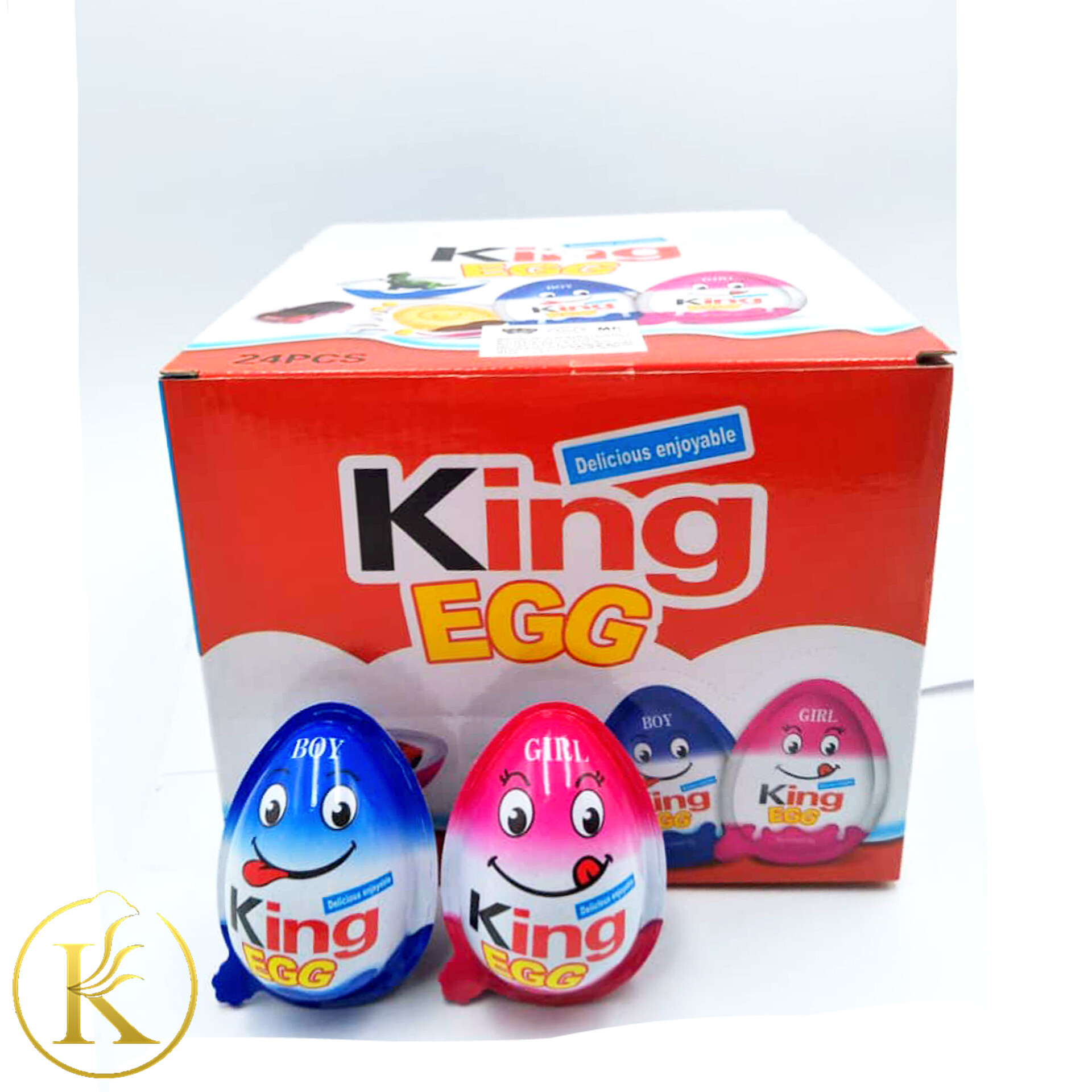 تخم مرغ شانسی کینگ اگ پسرانه و دخترانه باکس ۲۴ عددی king egg