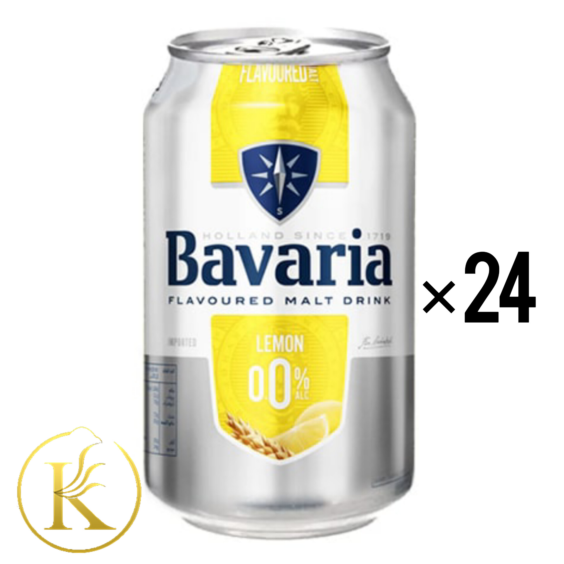 نوشیدنی آبجو بدون الکل باواریا طعم لیمو ۳۳۰ میل باکس ۲۴ عددی bavaria