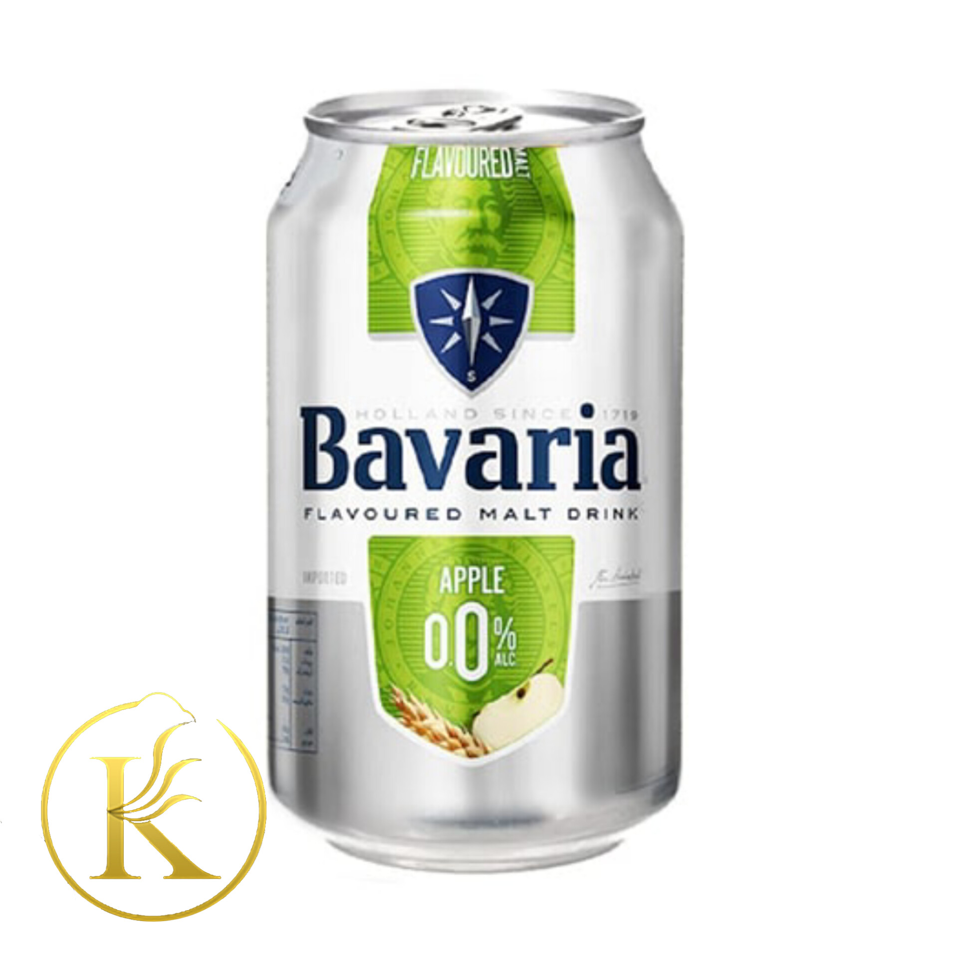 نوشیدنی آبجو بدون الکل باواریا طعم سیب ۳۳۰ میل bavaria