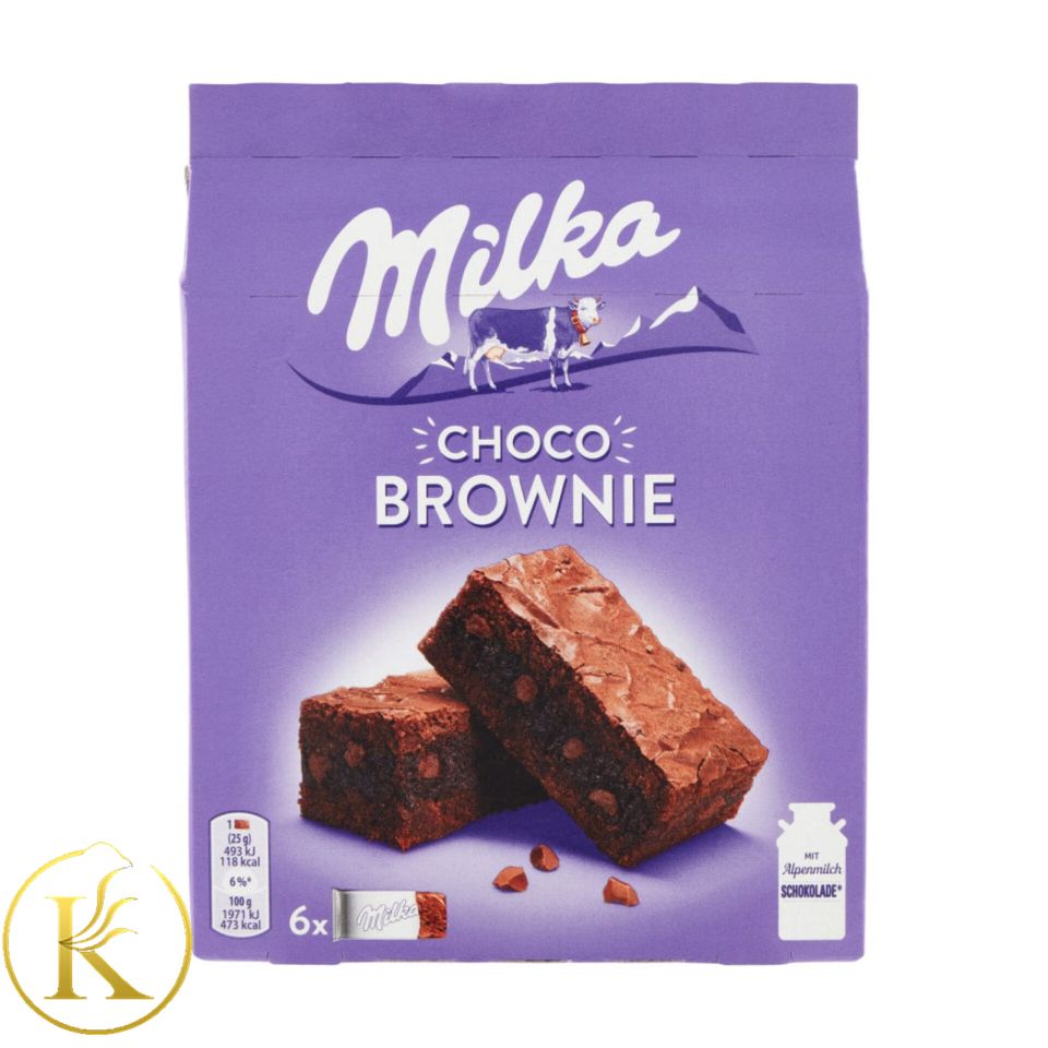 کیک براونی شکلاتی میلکا بسته ی 6 عددی (150 گرم) milka brownie