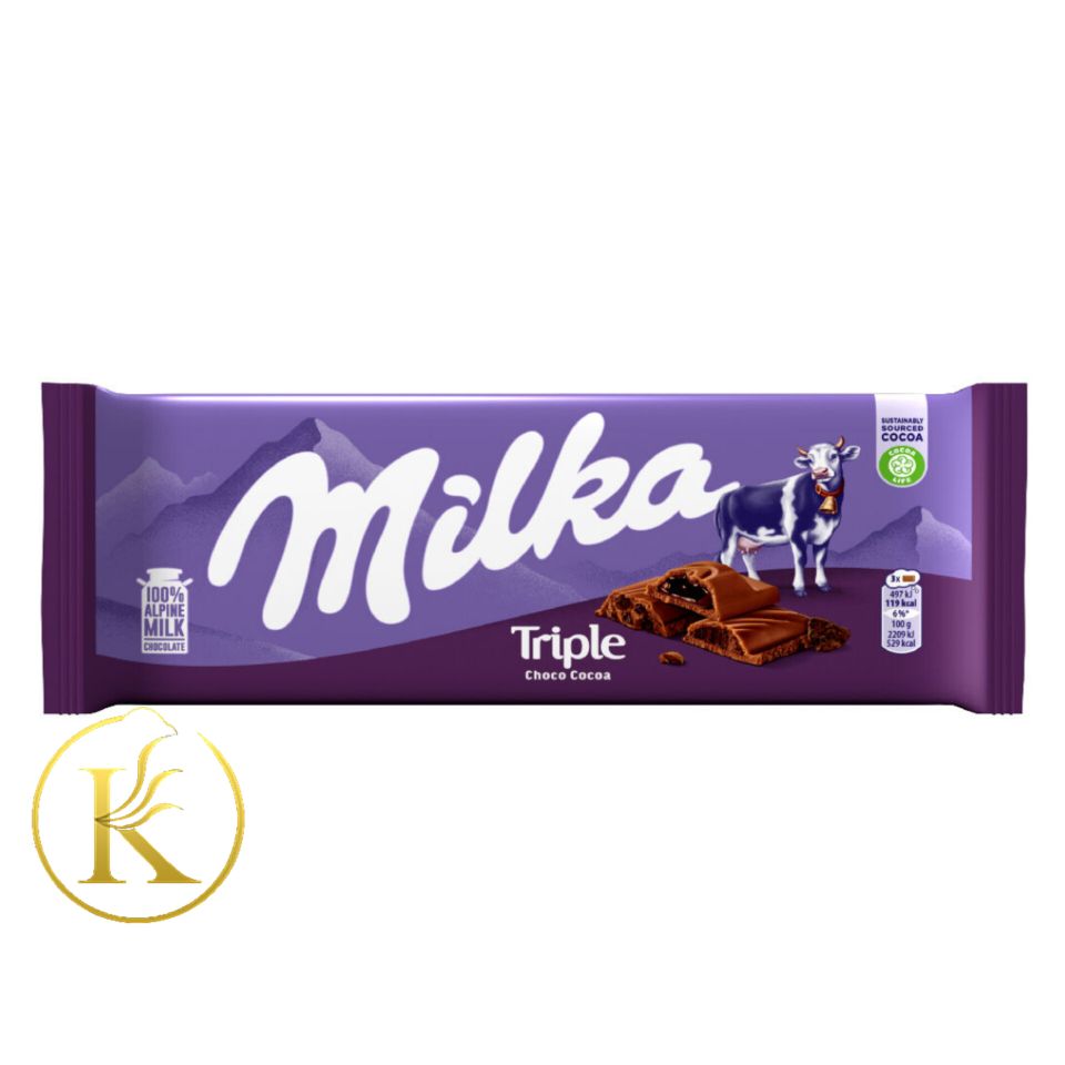 شکلات تابلت میلکا با مغز تریپل چاکلت (100 گرم) milka