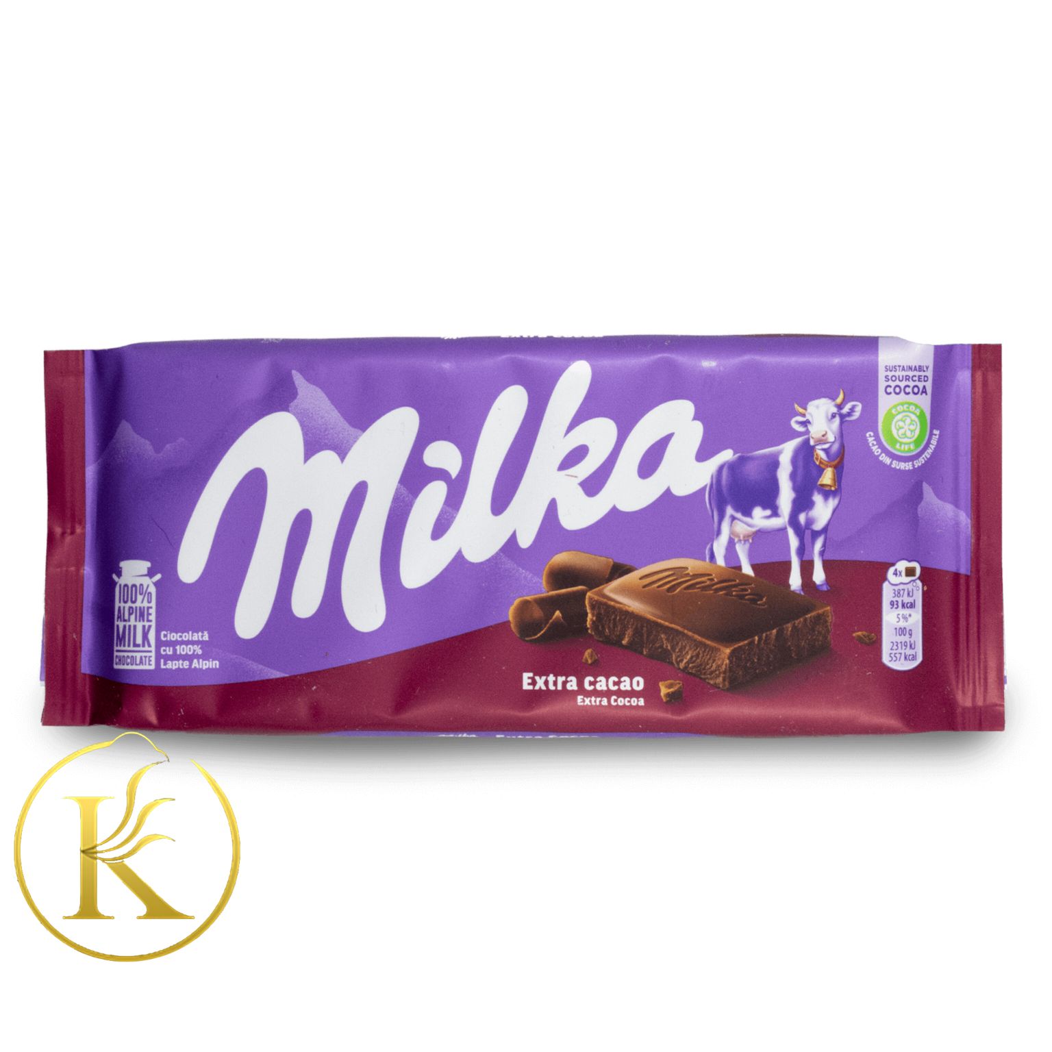 شکلات تابلت میلکا با کاکائو اضافه (100 گرم) milka