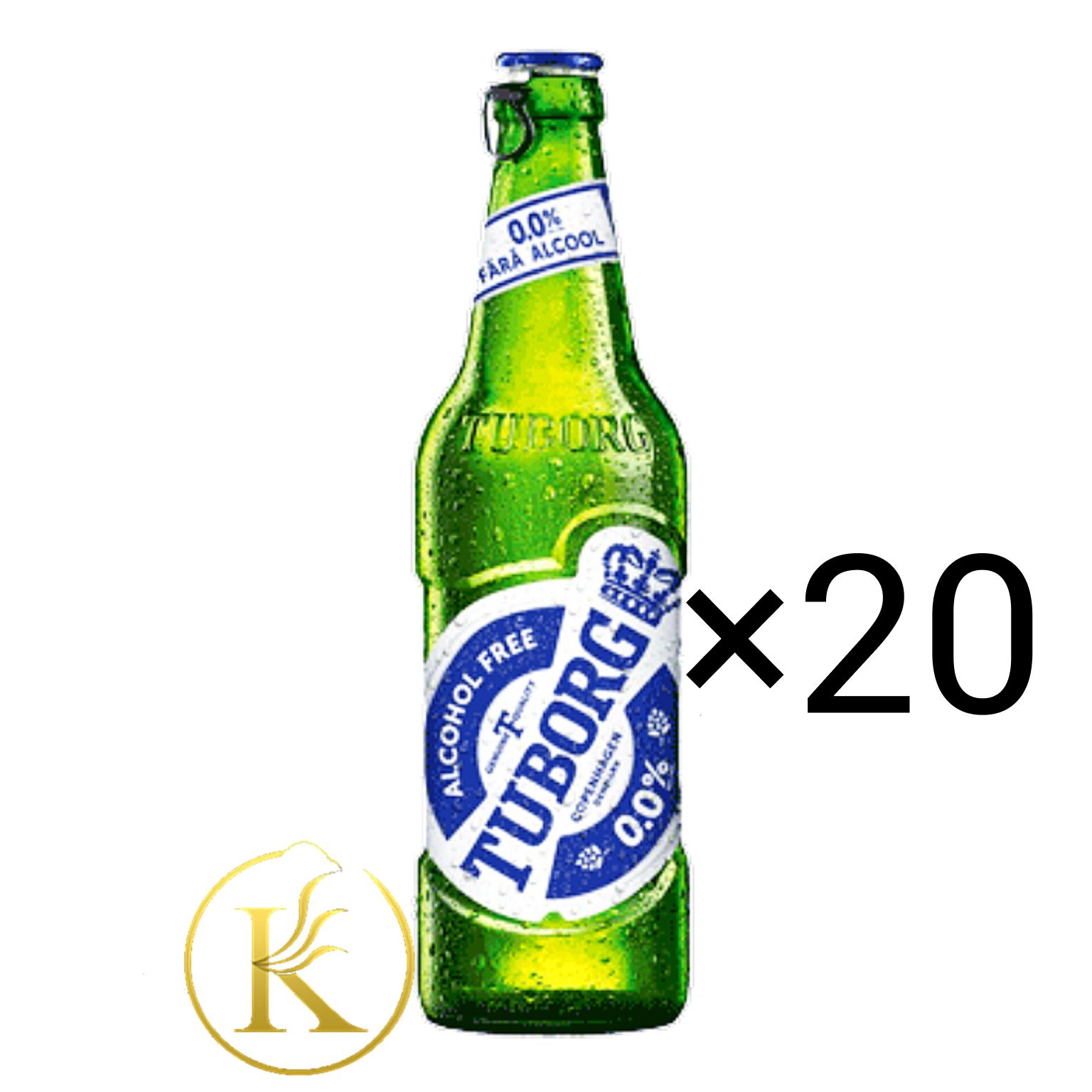 نوشیدنی آبجو بدون الکل توبورگ کلاسیک شیشه ای ۵۰۰ میل باکس ۲۰ عددی tuborg