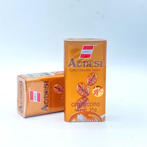 قرص خوشبو کننده دهان قهوه کاپوچینو کافئین دار اودسی (35 گرم) Aodesi