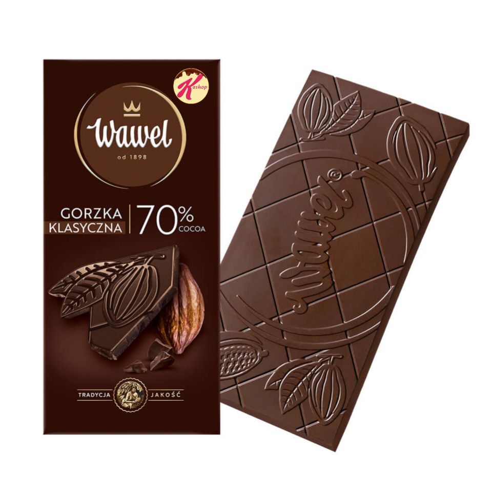 تابلت شکلات تلخ واول مدل شکلات تلخ 70 درصد (100 گرم) wawel