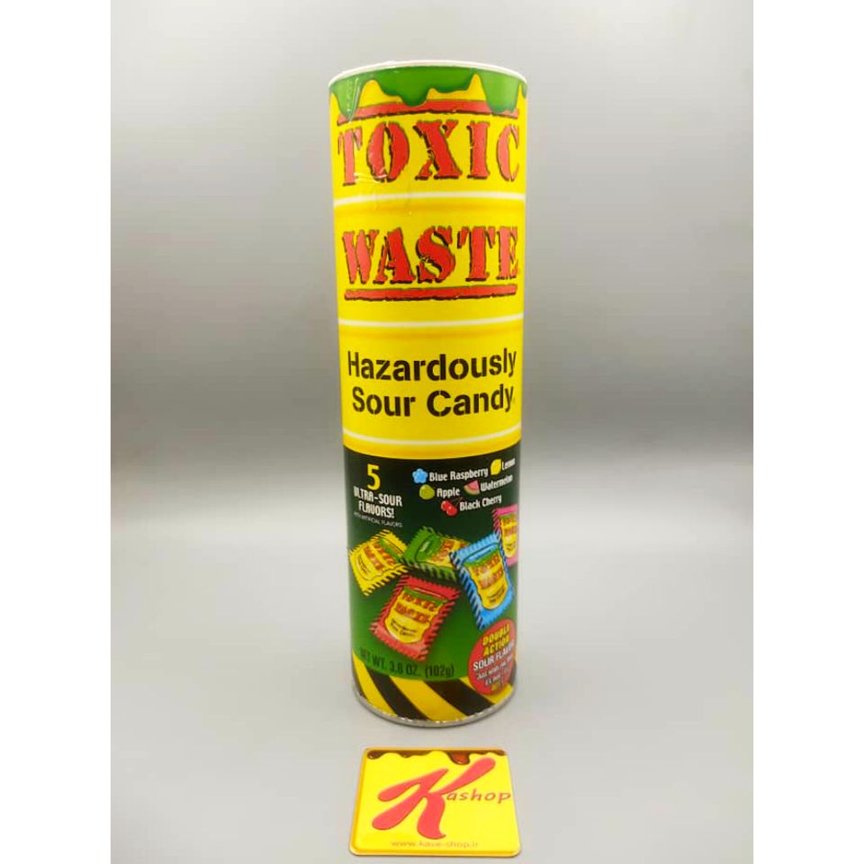 آبنبات خیلی ترش بشکه ای زرد تاکسیک ویست (102 گرم) toxic waste